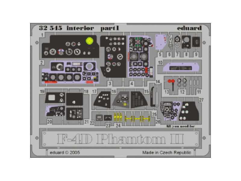  F-4D interior 1/32 - Tamiya - blaszki - zdjęcie 1