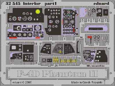  F-4D interior 1/32 - Tamiya - blaszki - zdjęcie 2