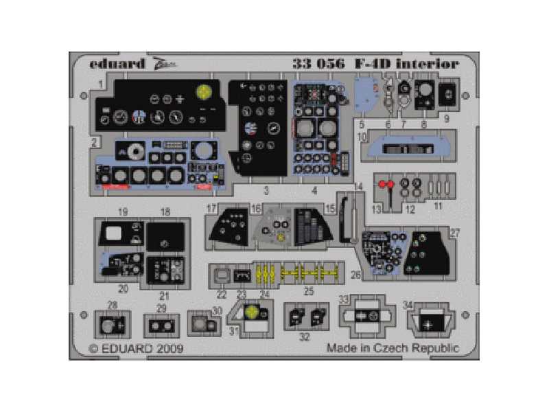  F-4D interior S. A. 1/32 - Tamiya - blaszki - zdjęcie 1