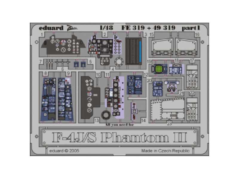  F-4J/ S 1/48 - Hasegawa - blaszki - zdjęcie 1