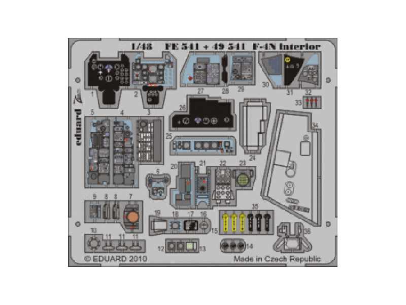  F-4N interior S. A. 1/48 - Hasegawa - blaszki - zdjęcie 1