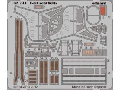  F-84 seatbelts 1/32 - Hobby Boss - blaszki - zdjęcie 1