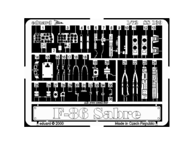 F-86 1/72 - Fujimi - blaszki - zdjęcie 1 F-86 1/72 - Fujimi - blaszki - zdjęcie 1