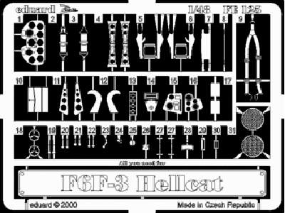  F6F-3 Hellcat 1/48 - Hasegawa - blaszki - zdjęcie 1