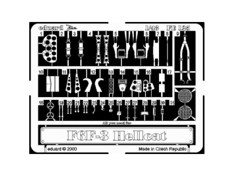 F6F-3 Hellcat 1/48 - Hasegawa - blaszki - zdjęcie 1 F6F-3 Hellcat 1/48 - Hasegawa - blaszki - zdjęcie 1
