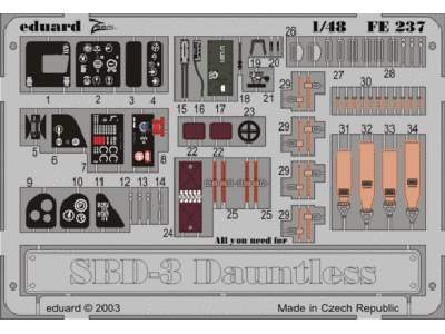  SBD-3 1/48 - Hasegawa - blaszki - zdjęcie 1