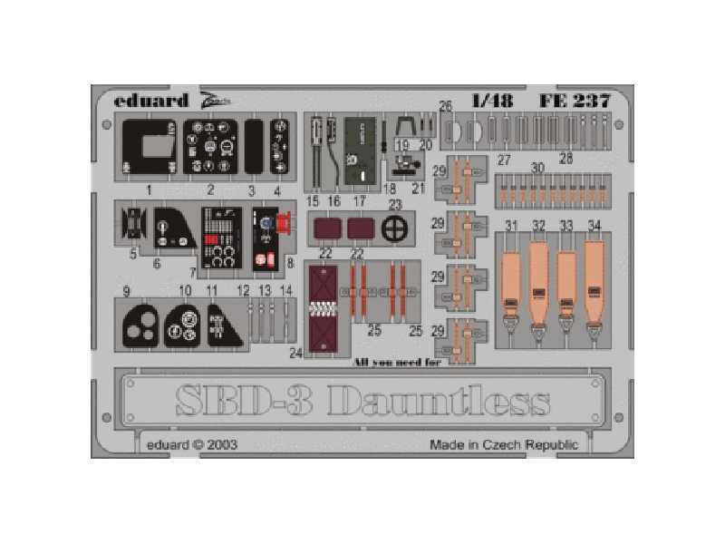  SBD-3 1/48 - Hasegawa - blaszki - zdjęcie 1