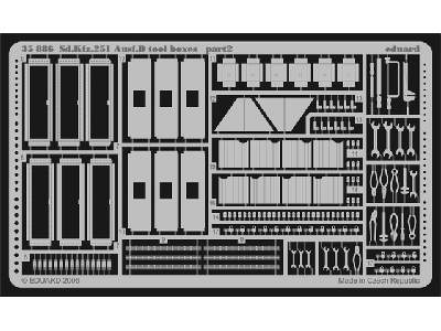  Sd. Kfz.251 Ausf. D tool boxes 1/35 - Afv Club - blaszki - zdjęcie 3