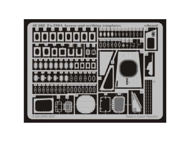 Fw 190 Access and scribing templates 1/48 - Eduard - blaszki - zdjęcie 1 Fw 190 Access and scribing templates 1/48 - Eduard - blaszki - zdjęcie 1