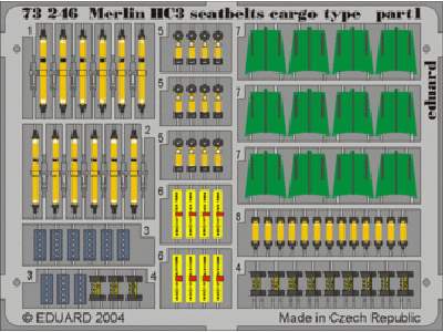  HC3 seatbelts cargo type 1/72 - Italeri - blaszki - zdjęcie 1