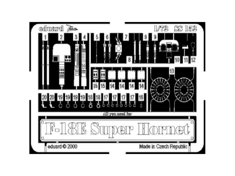  F-18E Super Hornet 1/72 - Italeri - blaszki - zdjęcie 1