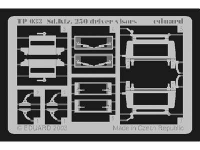  Sd. Kfz.250 driver visors 1/35 - Dragon - blaszki - zdjęcie 1