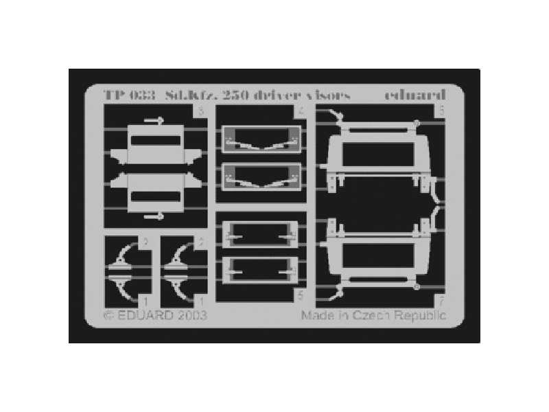 Sd. Kfz.250 driver visors 1/35 - Dragon - blaszki - zdjęcie 1 Sd. Kfz.250 driver visors 1/35 - Dragon - blaszki - zdjęcie 1