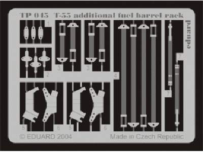  T-55 additional fuel barrel rack 1/35 - Tamiya - blaszki - zdjęcie 1