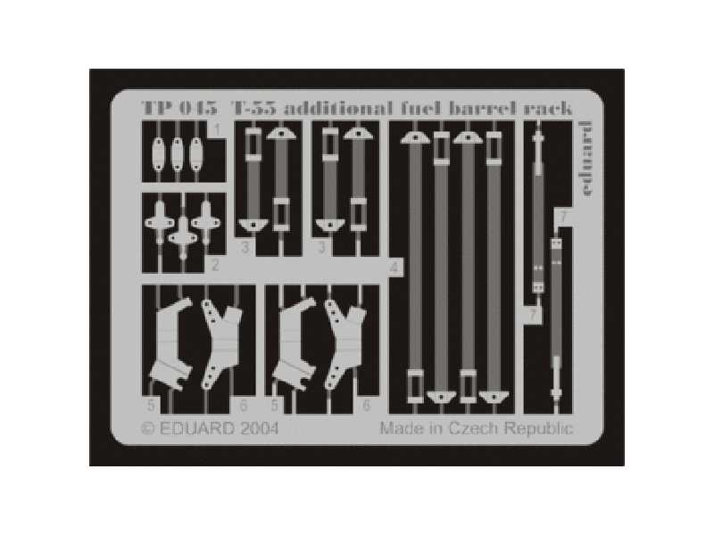  T-55 additional fuel barrel rack 1/35 - Tamiya - blaszki - zdjęcie 1