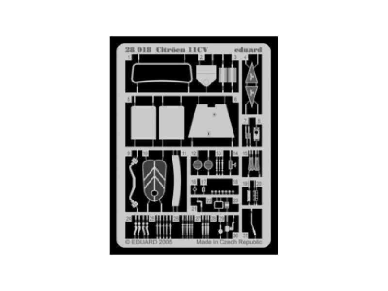 Citroen 11CV 1/48 - Tamiya - blaszki - zdjęcie 1 Citroen 11CV 1/48 - Tamiya - blaszki - zdjęcie 1