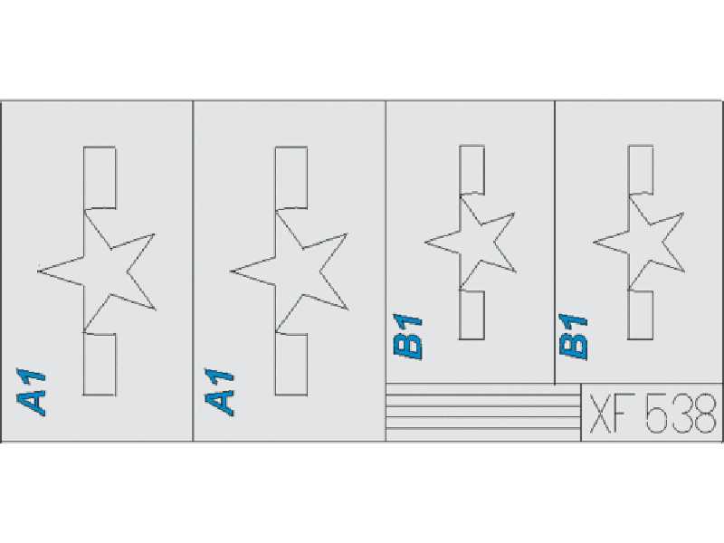F4U Nat. Insignia Stars+Bars 1/48 - maski - zdjęcie 1 F4U Nat. Insignia Stars+Bars 1/48 - maski - zdjęcie 1