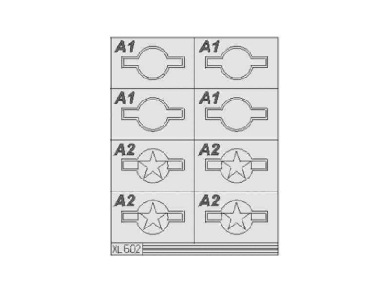 F4F Nat. Insignia + Red Outline 1/32 - maski - zdjęcie 1 F4F Nat. Insignia + Red Outline 1/32 - maski - zdjęcie 1