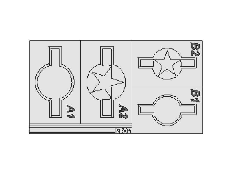 F4U National Insignia + Red Outline 1/32 - maski - zdjęcie 1 F4U National Insignia + Red Outline 1/32 - maski - zdjęcie 1