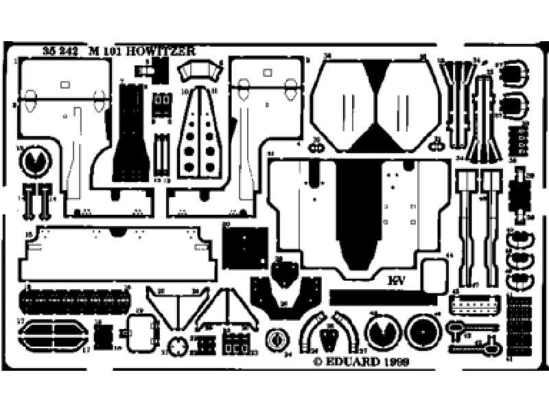  M-101 Howitzer 1/35 - Italeri - blaszki - zdjęcie 1