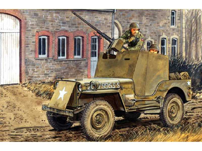 Jeep opancerzony 1/4 Ton 4x4 Truck z karabinem maszynowym - zdjęcie 1 Jeep opancerzony 1/4 Ton 4x4 Truck z karabinem maszynowym - zdjęcie 1