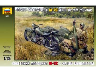 Radziecki motocykl M-72 z moździerzem - zdjęcie 1