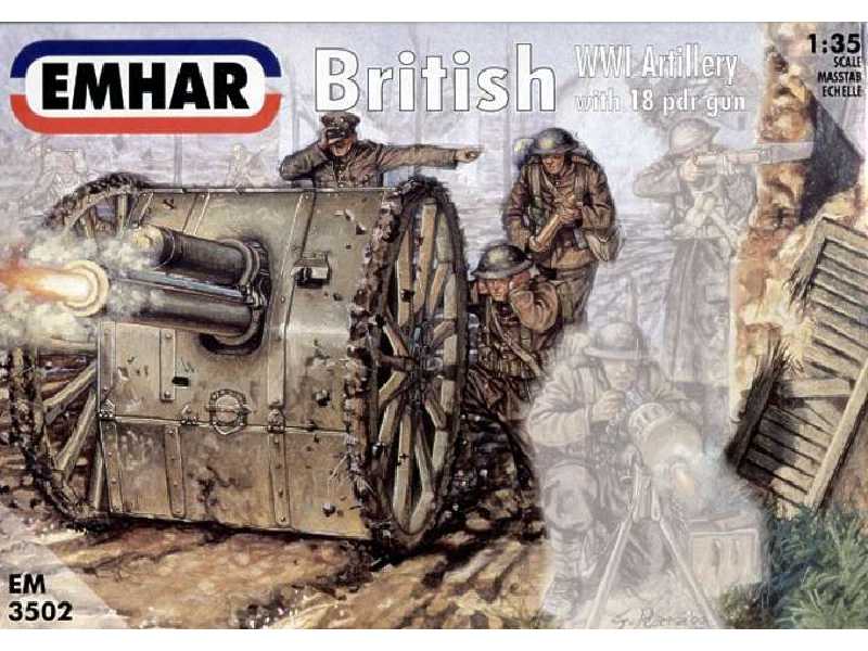 Brytyjska artyleria z I W.Ś. z działem 18 funtowym - zdjęcie 1
