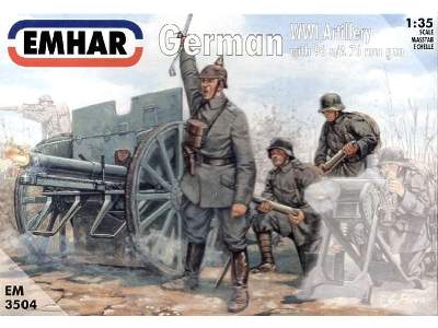 Niemiecka artyleria z I Wojny Światowej z działem 76 mm - zdjęcie 1