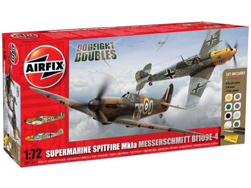 Spitfire Mk IA / Messerschmitt Bf109E - zestaw podarunkowy - zdjęcie 1 Spitfire Mk IA / Messerschmitt Bf109E - zestaw podarunkowy - zdjęcie 1