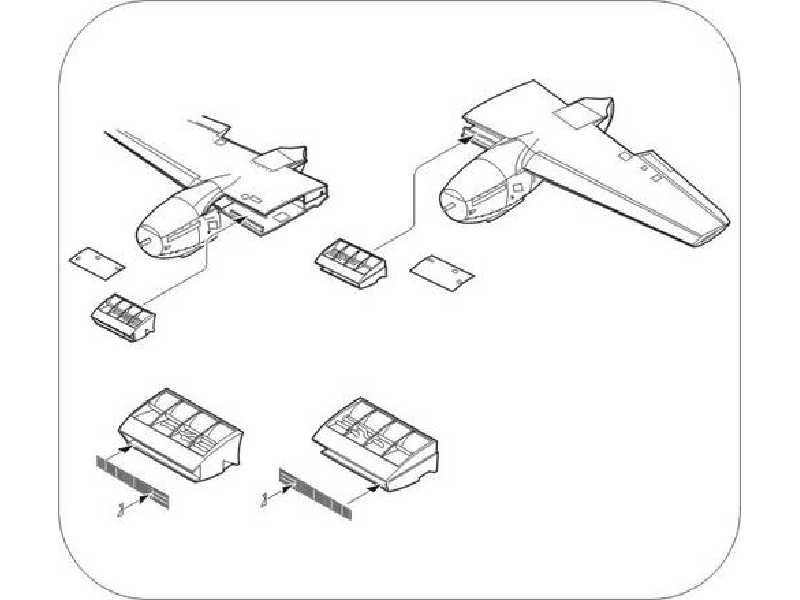 Mosquito  Wing mounted coolers 1/48 for Tamiya kit - zdjęcie 1