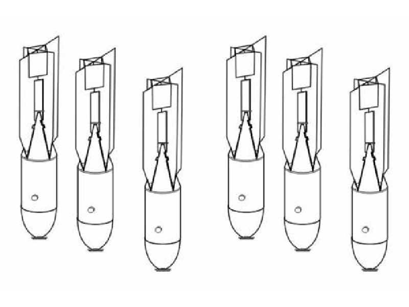 WW II Soviet Bombs FAB 100, 100kg 1/48 (6 pcs - zdjęcie 1 WW II Soviet Bombs FAB 100, 100kg 1/48 (6 pcs - zdjęcie 1