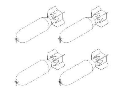 WW II US General Purpose M43 H.E. Bombs 500 lb (4 pcs) 1/48 - zdjęcie 1