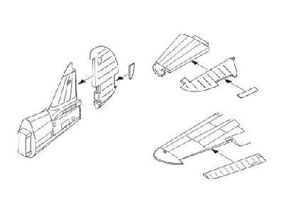 P-40E Warhawk  Control surfaces set for Hasegawa - zdjęcie 1