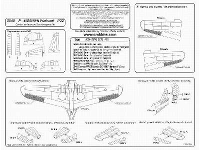 P-40E Warhawk  Control surfaces set for Hasegawa - zdjęcie 2