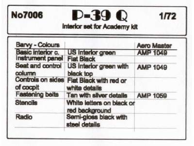 P-39Q Interior Set - zdjęcie 2