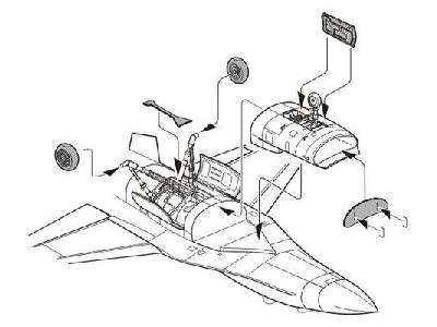 F-16CG/CJ Fightning Falcon Undercarriage set for Academy kit - zdjęcie 1