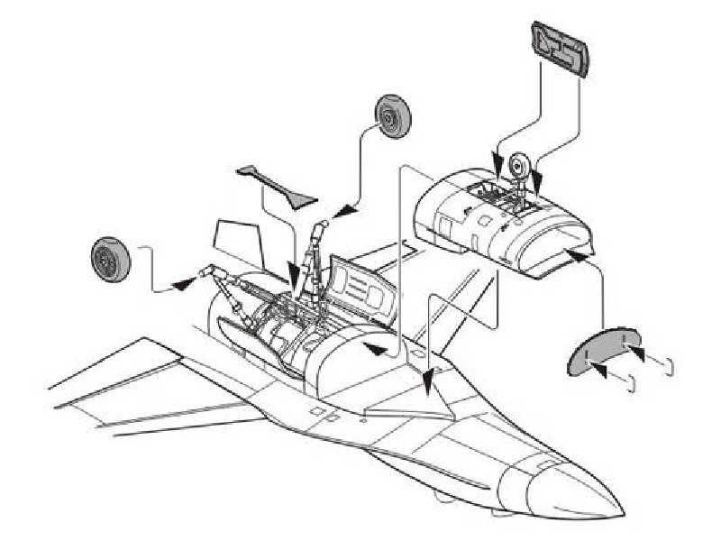 F-16CG/CJ Fightning Falcon Undercarriage set for Academy kit - zdjęcie 1