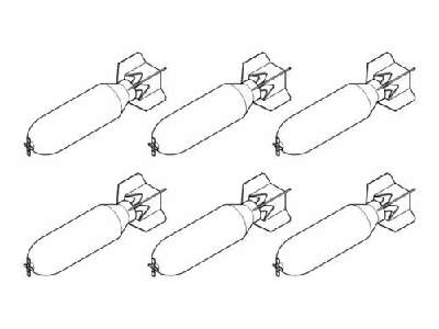 WW II US General Purpose M43 HE Bombs 500 lb (6 pcs) - zdjęcie 1