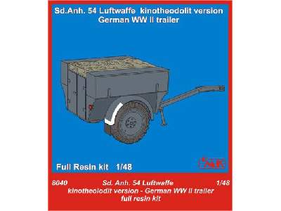 Sd.Anh. 54 Luftwaffe kinotheodolit version  German WW II Trailer - zdjęcie 1