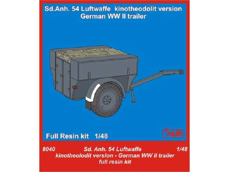 Sd.Anh. 54 Luftwaffe kinotheodolit version  German WW II Trailer - zdjęcie 1