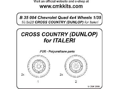 Quad Chevrolet 4x4 - wheels 10.5x20 Cross Country (Dunlop) for I - zdjęcie 2