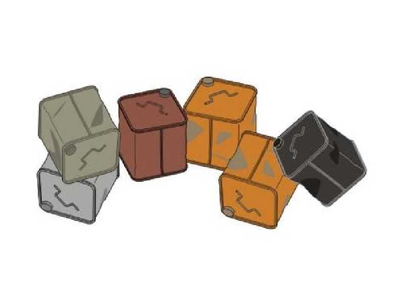 British WW II fuel cans ( 6 pcs ) - zdjęcie 1 British WW II fuel cans ( 6 pcs ) - zdjęcie 1