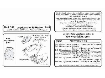 Jagdpanzer 38 Hetzer  Gun Mantlet  LIGHTENED Prod. for Tamiya 1/ - zdjęcie 2