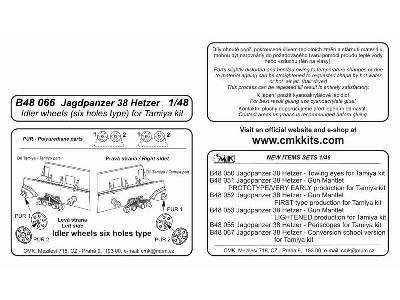 Jagdpanzer 38 Hetzer Idler wheels (six holes type) for Tamiya ki - zdjęcie 2