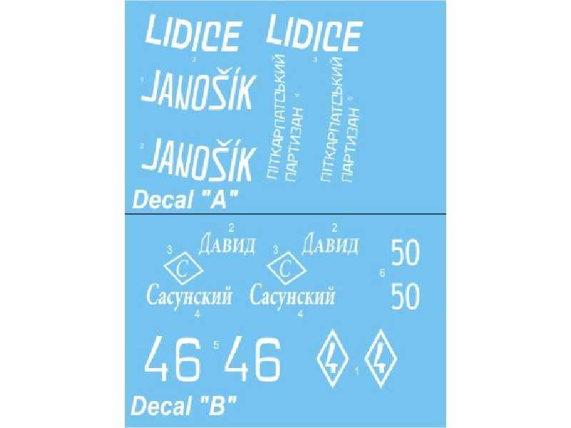 T-34/76 model 1/42, 1943 (UTZM and Type 112)  Decal sheet 1/48 - zdjęcie 1