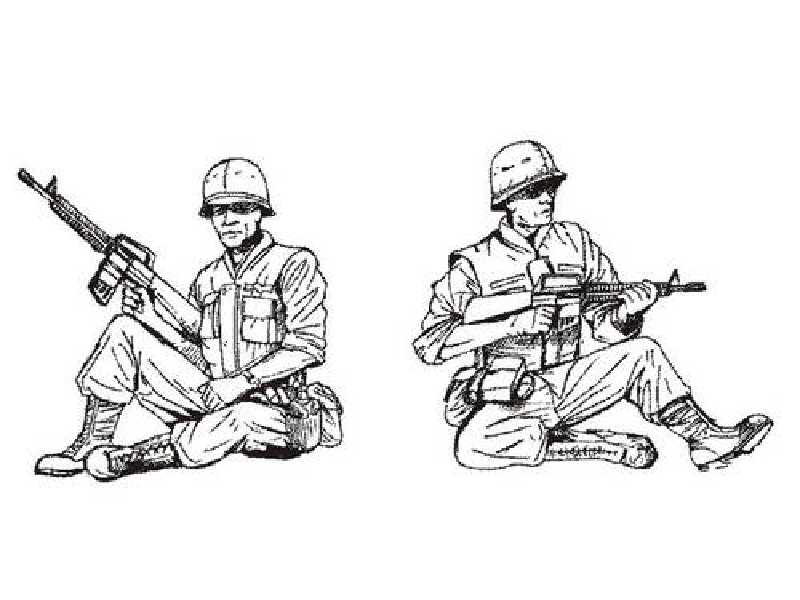 US Cavalry sitting Vietnam 2 figs. - zdjęcie 1 US Cavalry sitting Vietnam 2 figs. - zdjęcie 1