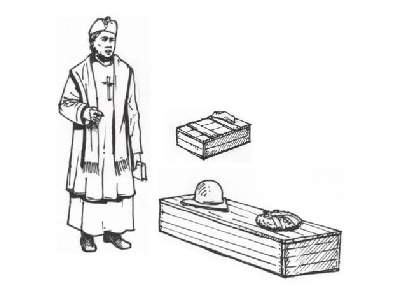 Military Chaplain + Coffin & Chaplet 1/32 (1 fig) - zdjęcie 1