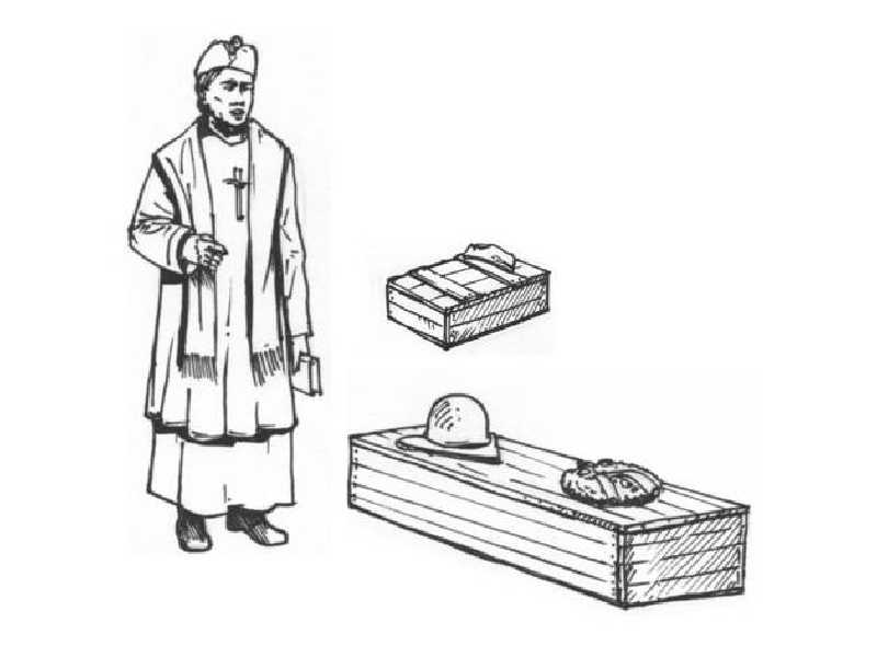 Military Chaplain + Coffin & Chaplet 1/32 (1 fig) - zdjęcie 1 Military Chaplain + Coffin & Chaplet 1/32 (1 fig) - zdjęcie 1