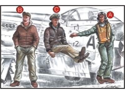 US Army Pilots (2 fig.) And Mechanic WW II - zdjęcie 1