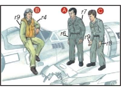 US Navy Mechanics (2 fig.) And Pilot WW II - zdjęcie 1